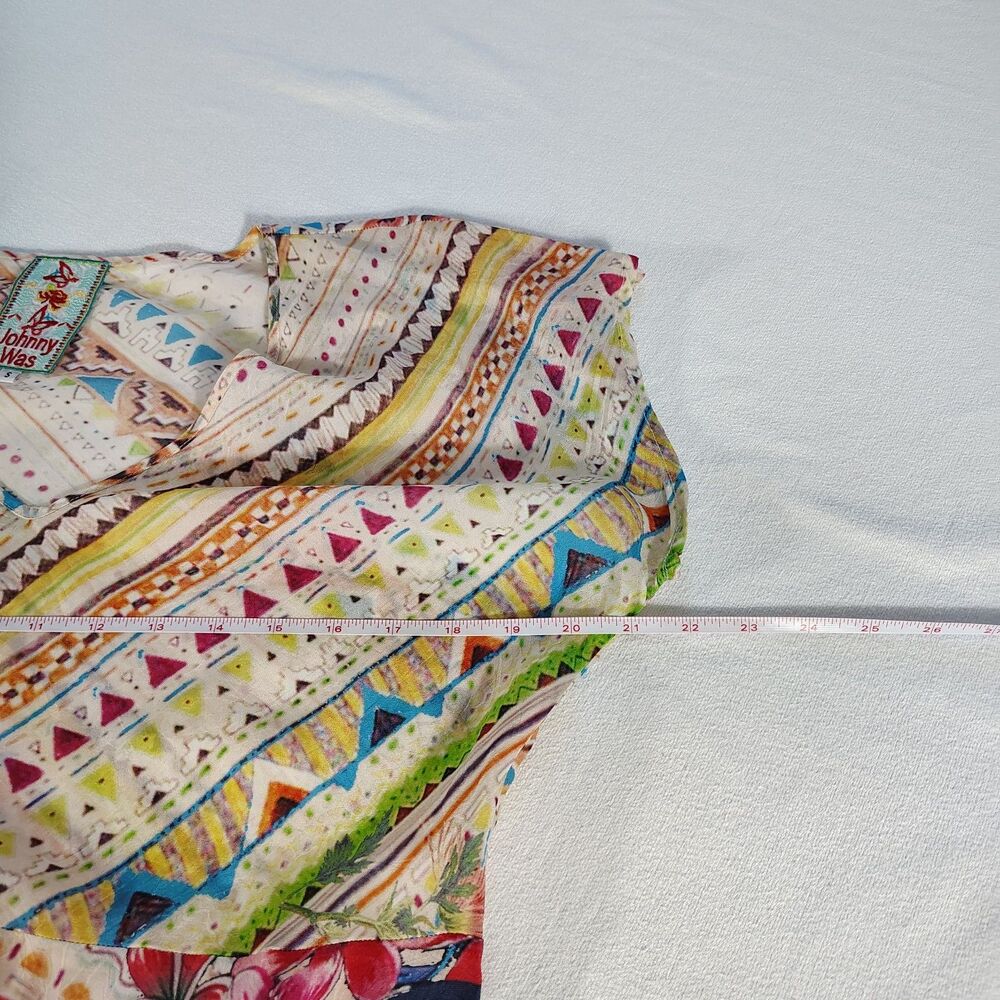 Johnny Was Womens Boho Patchwork Floral Dress Size S Colorful Festival - Picture 9 of 12